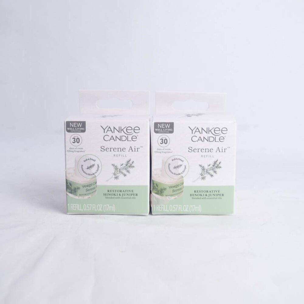 2 x Yankee Candle Serene Air Refills Renewing Hinoki Juniper Room Fragrance